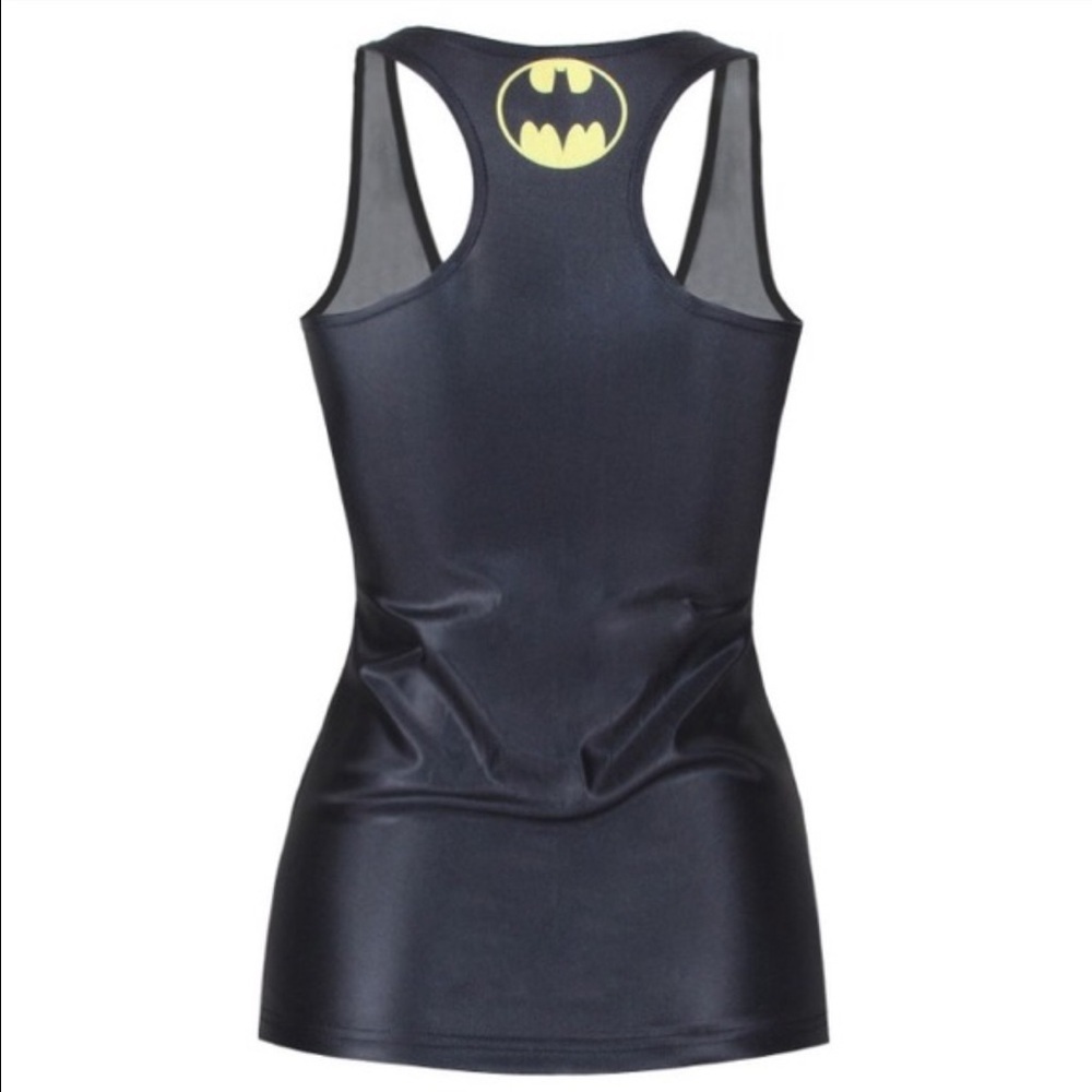 🦇Batman Graphic Stretchy Racerback Tank Top Black Fitted Comic Tee - Picture 3 of 3